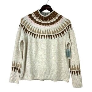 Cece Womens Glamour Melody Antique Beige Mock Neck Sweater Small New With Tag R2